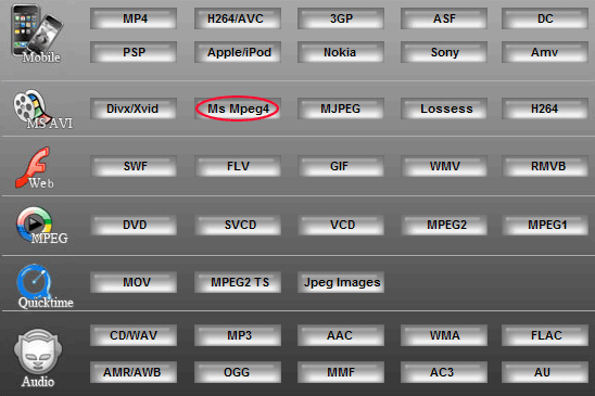 Step2:Convert ASF to MPEG4