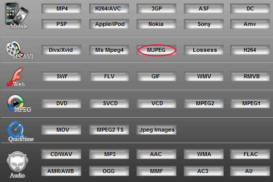 step2: Convert MPG2 to Mjpeg